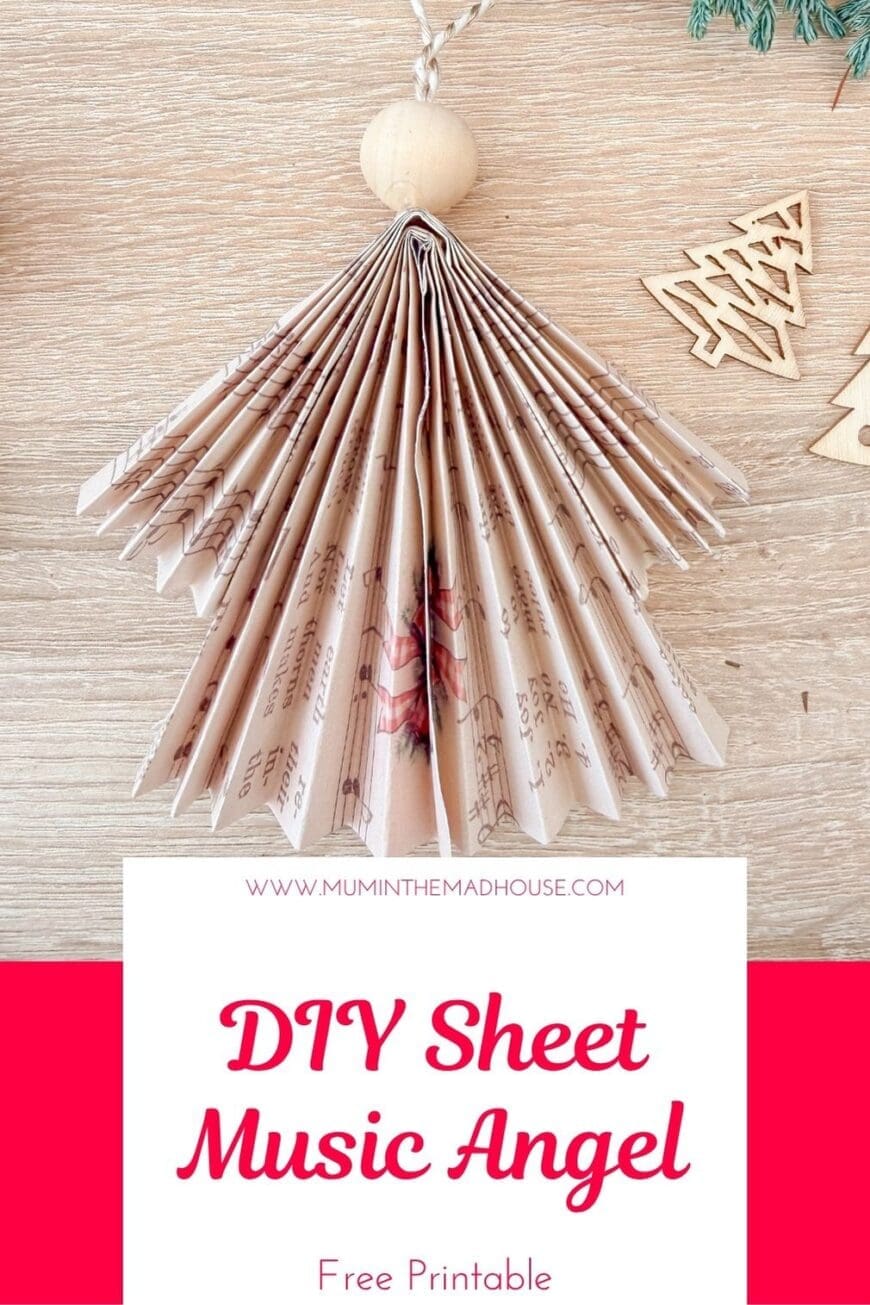 Turn vintage sheet music into delicate Christmas angels with this simple paper craft tutorial. Perfect for tree decorations, handmade gifts, or festive garlands. Includes free printable sheet music to make it easy!

