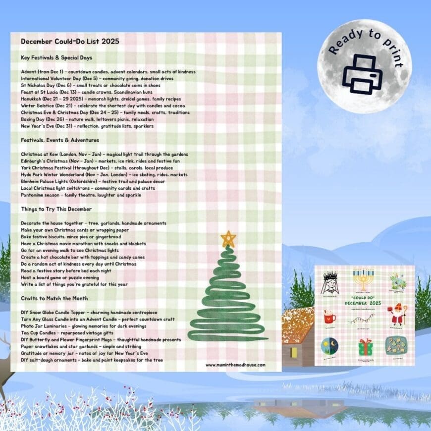 Could Do December – Free Printable Family Activity List