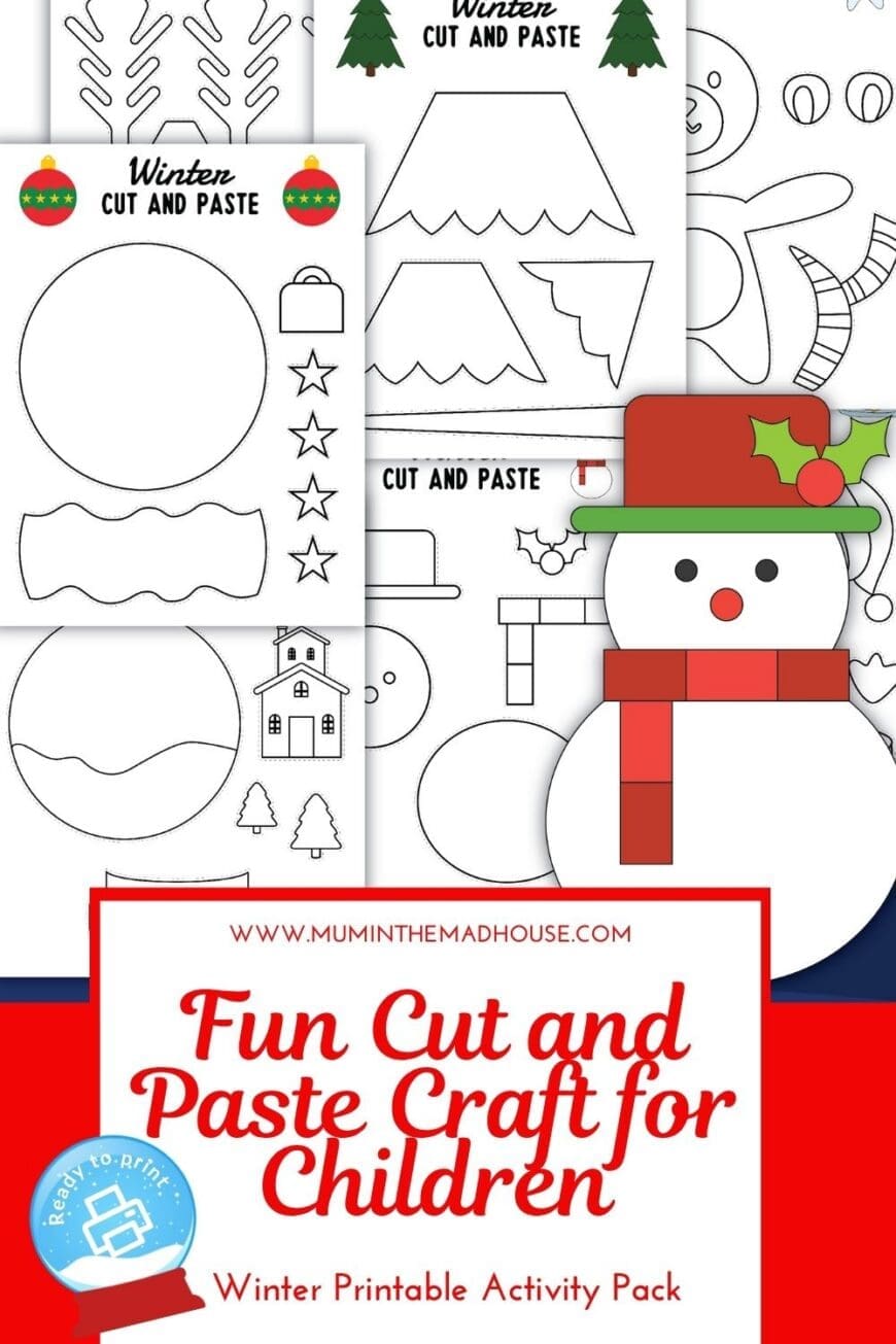 Celebrate the season with a Winter Cut and Paste printable pack! Build snowy scenes and decorate with stars, scarves, and mittens. Free to download and fun for all ages! 
