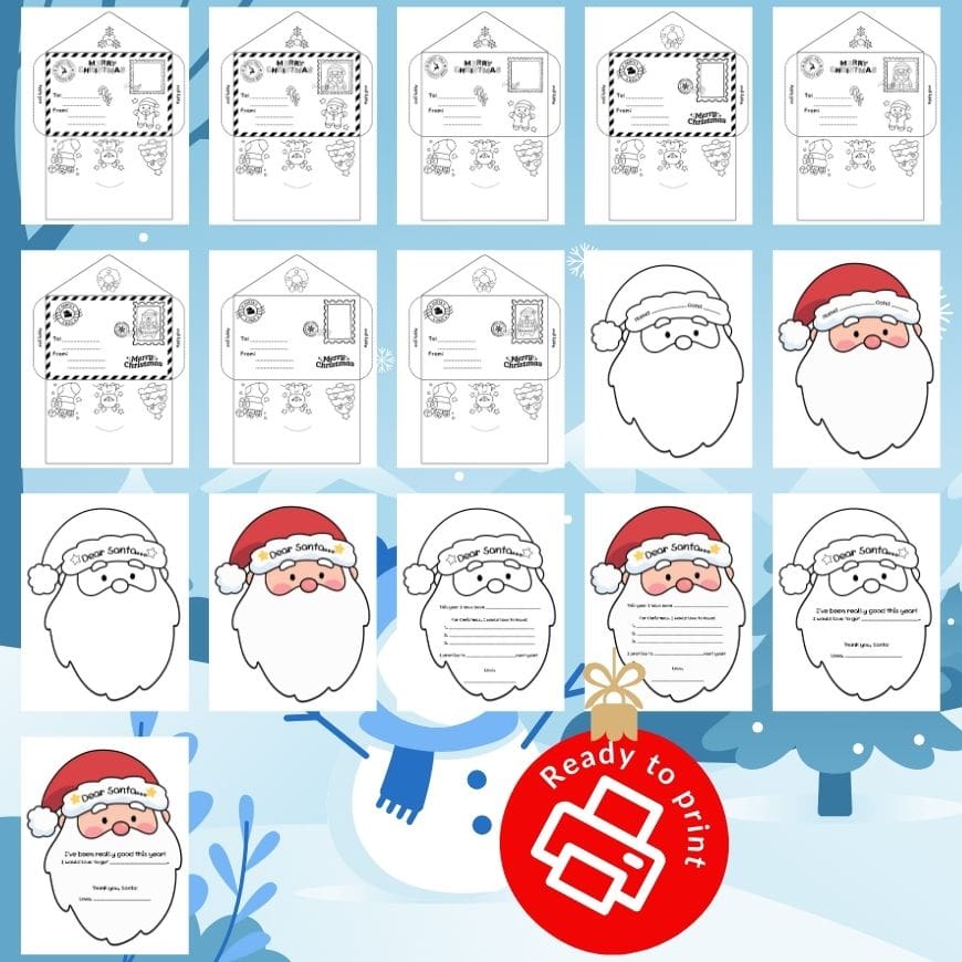 Letter to Santa Activity (Free Printable Envelopes & Writing Paper!)
