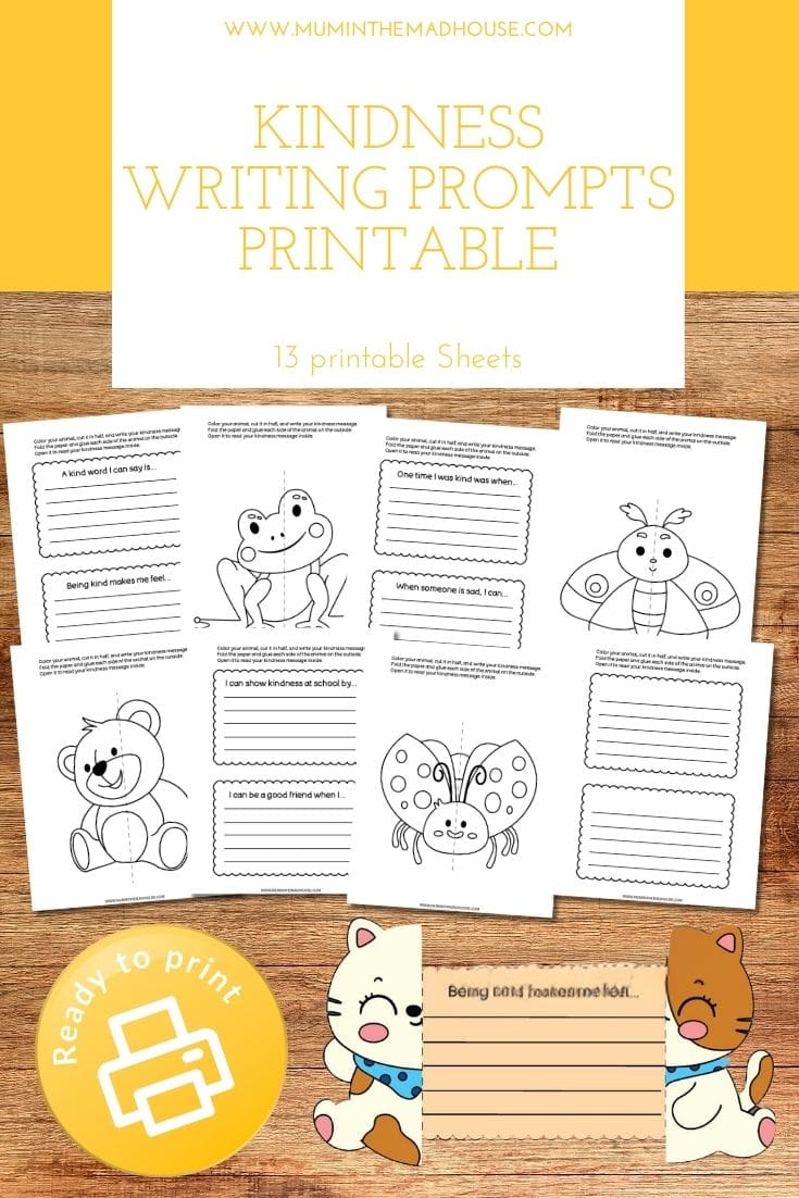 Looking for a simple kindness activity for kids? This kindness writing prompts printable combines colouring, writing, and social emotional learning to help children explore empathy and kindness in a fun, hands-on way. Perfect for home, school, or kindness week activities.
