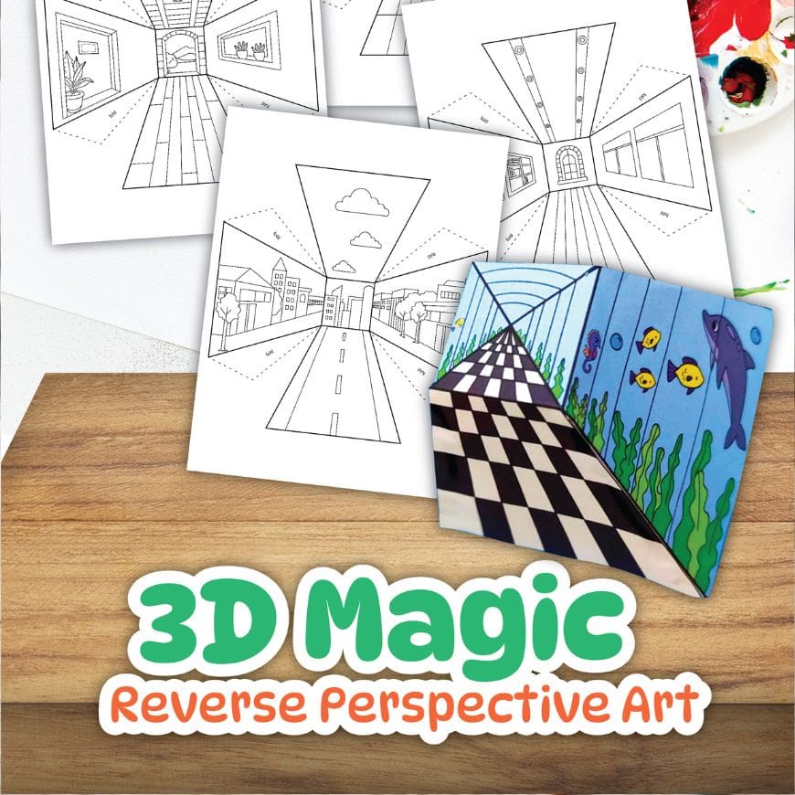 Free Reverse Perspective Art Printable Pack for Kids
