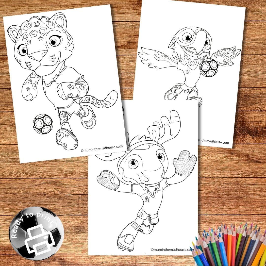 Free FIFA World Cup 2026 Mascot Colouring Pages Printable