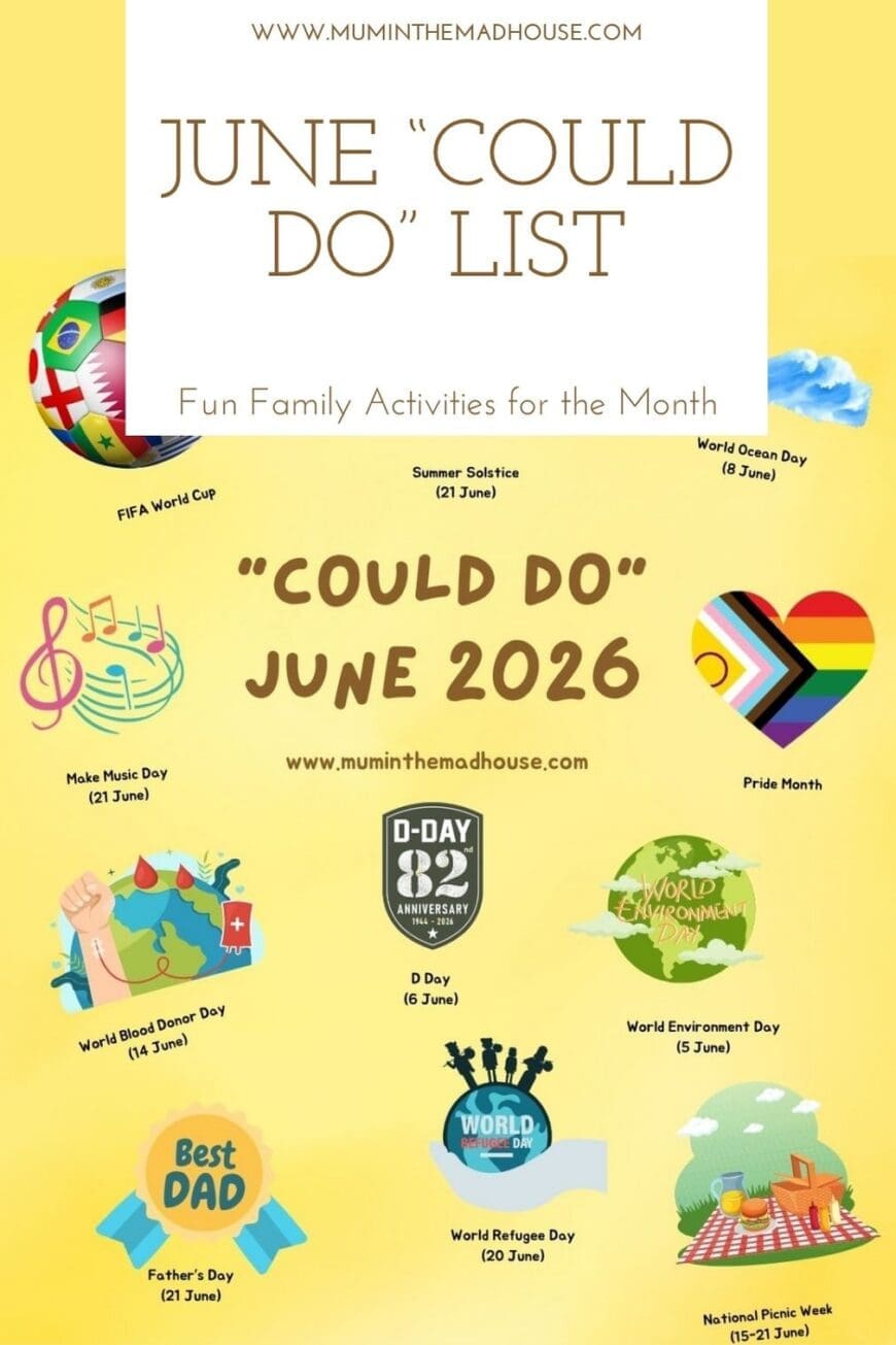 Looking for family activities this June? This Could Do List is packed with outdoor adventures, crafts, Father’s Day ideas, summer fun and World Cup 2026 inspiration. Save for easy family memories all month long.