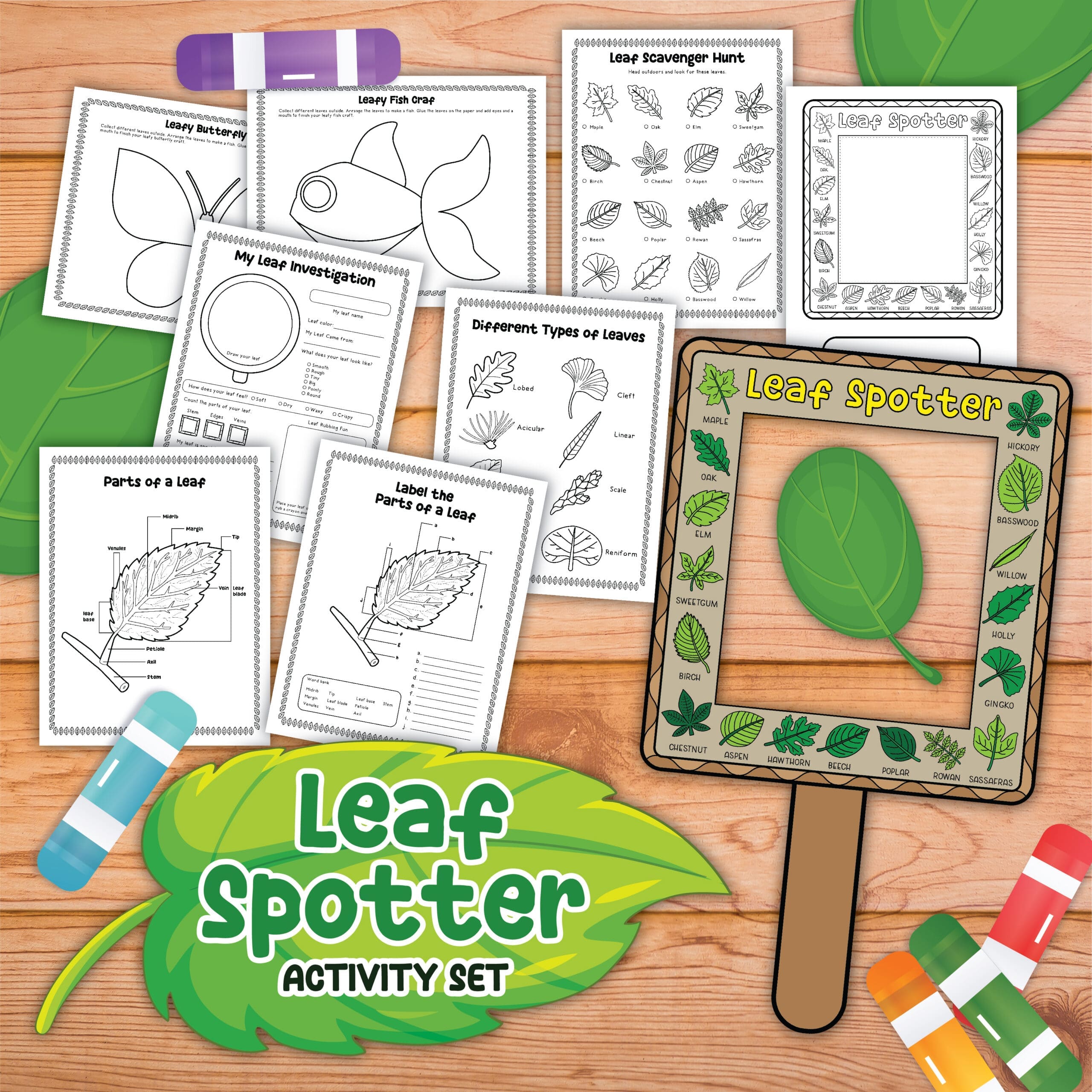 Free Printable Leaf Activities and Leaf Spotter for Kids