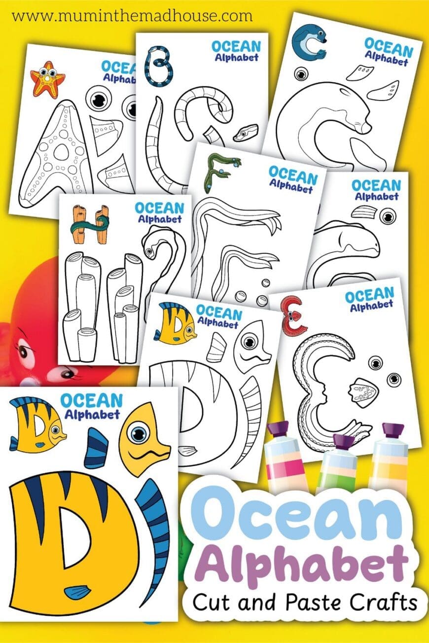 Transform your classroom into an underwater world with these free printable Ocean Alphabet crafts. Children can colour and assemble all 26 uppercase letters before adding them to a bright A-to-Z wall display. A creative way to practise letter recognition while developing cutting and fine motor skills.