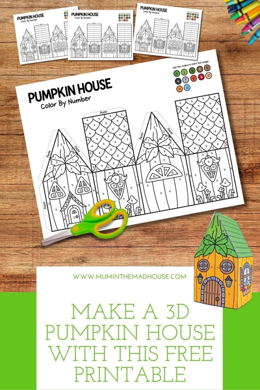 Turn a simple colouring page into an adorable 3D pumpkin house! Children can match the colours to the numbers, practise their cutting and folding skills, and assemble a magical paper home. Download all three free designs for a fun Halloween, harvest or rainy-day activity.