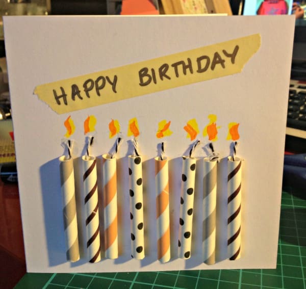 8 candle birthday card