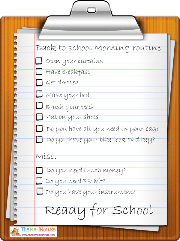Back to school routine