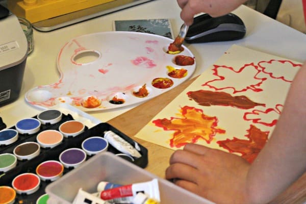mini painting leaves