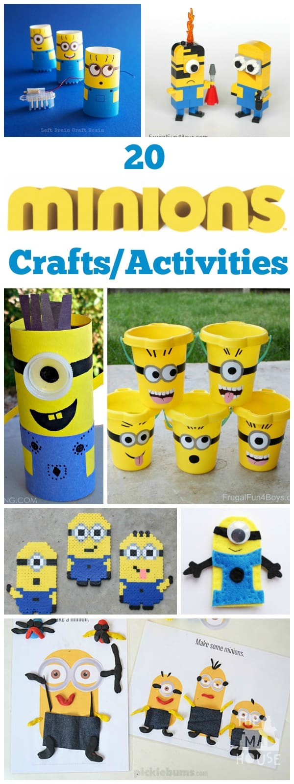 20 Minions crafts and activities for kids of all ages. Join in the Minions craze with this selection of MInion Crafts, activities, food and free printables. There is something to keep any child occupied here.