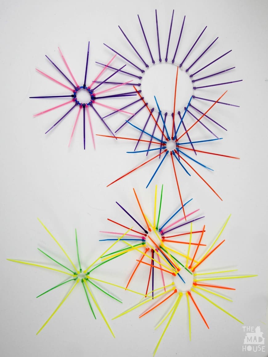 Firework Art - Zip tie firework sculptures