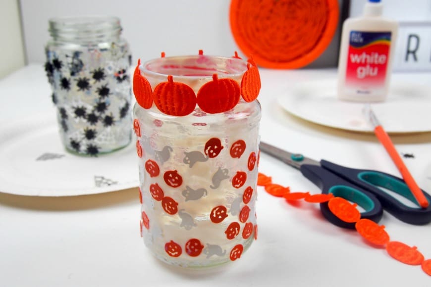 Simple jar lanterns for Halloween