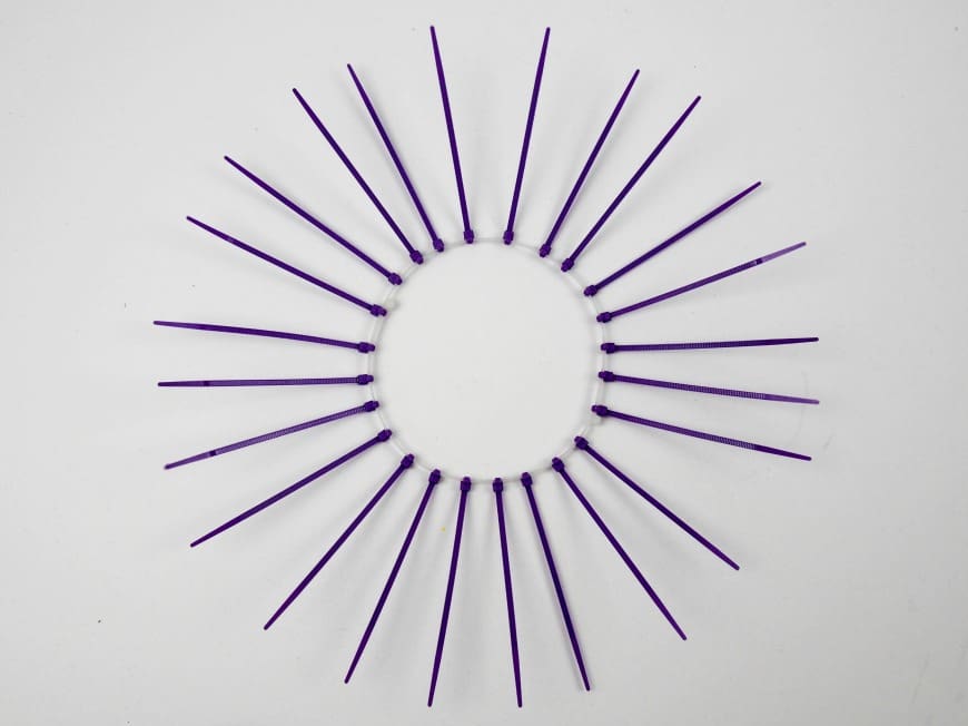 Zip tie firework sculptures