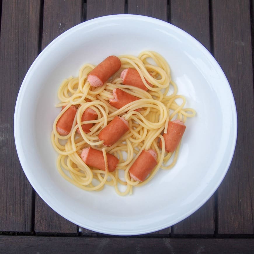 hairy hot dogs or scary spaghett