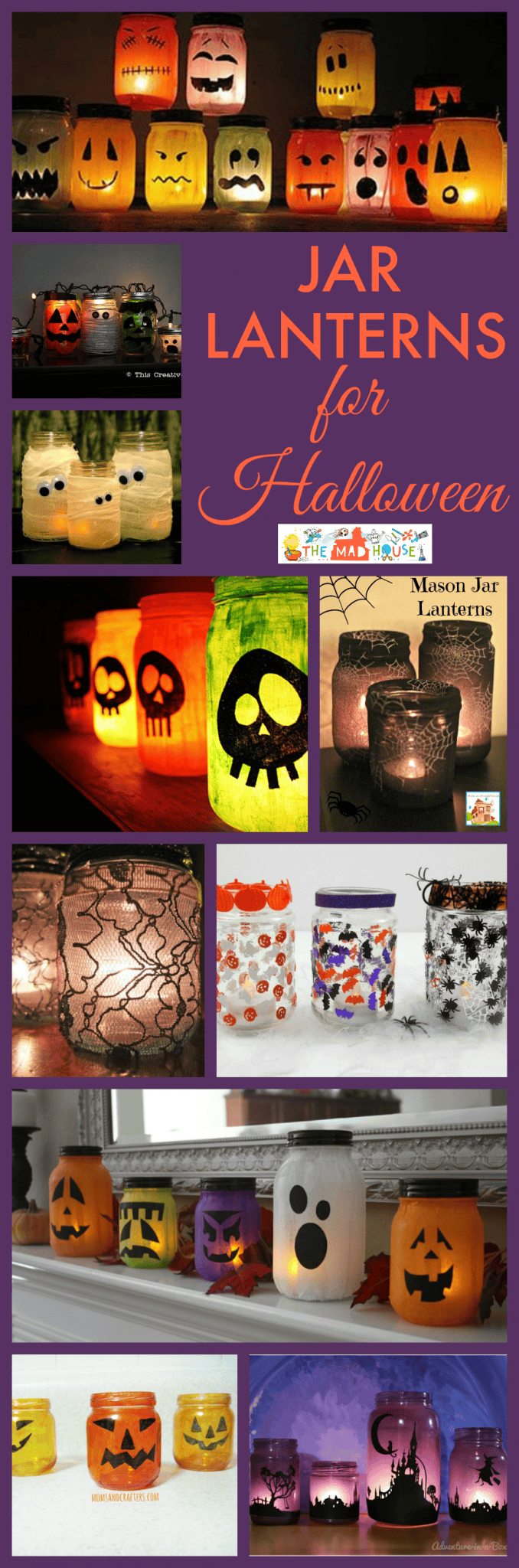 Simple jar lanterns for Halloween