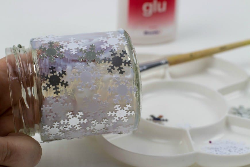 Winter Snowflake Jar Luminary
