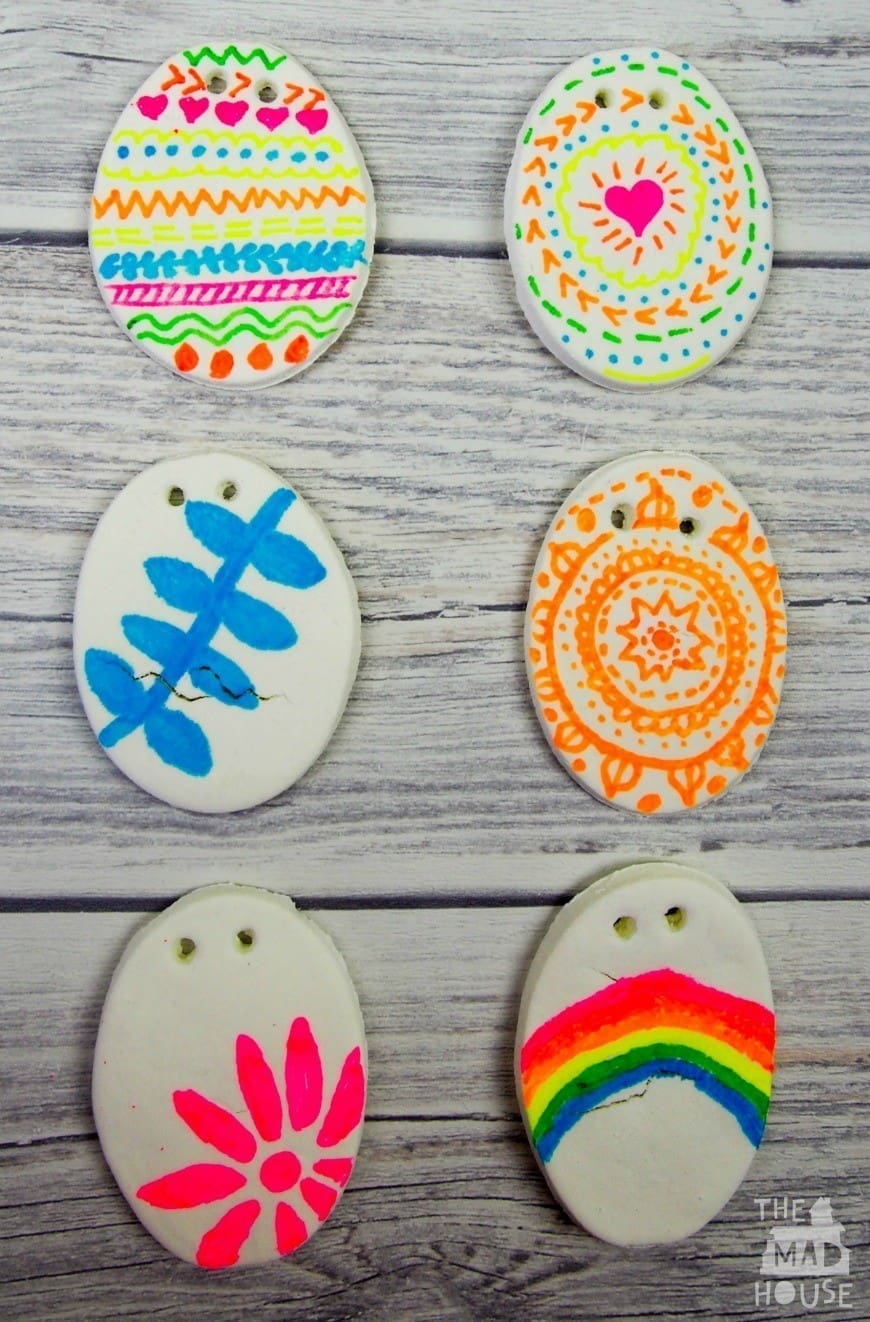 DIY White Dough Eggs. Perfect craft for the kids to make for Easter.