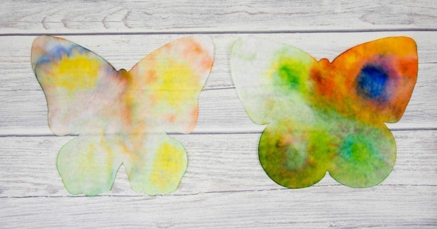 This butterfly rain art is a super process art activity for kids and a great way to investigate the science of colour