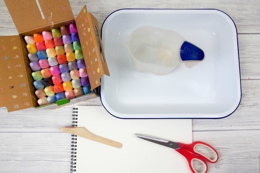 Floating chalk prints. A super simple process art project that gives great results and is fun to do. This kids craft activity is a great way of demonstrating surface tension too. I love it when creativity and science meet.