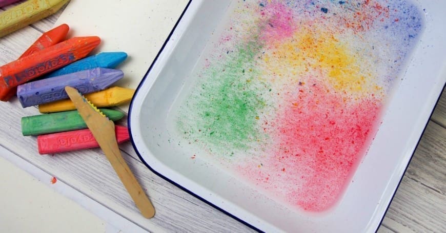 Floating chalk prints. A super simple process art project that gives great results and is fun to do. This kids craft activity is a great way of demonstrating surface tension too. I love it when creativity and science meet.