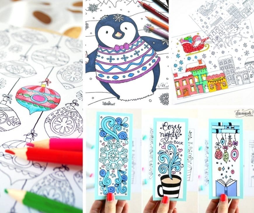 These beautiful fun and free Christmas adult colouring pages make wonderful seasonal decorations or you could turn them into Christmas cards