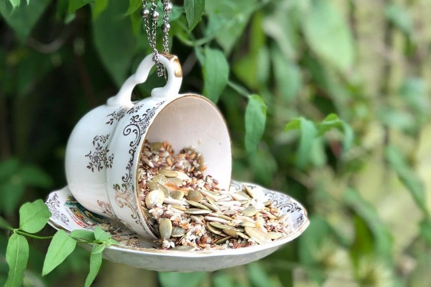 How to Make a Hanging Teacup Bird Feeder