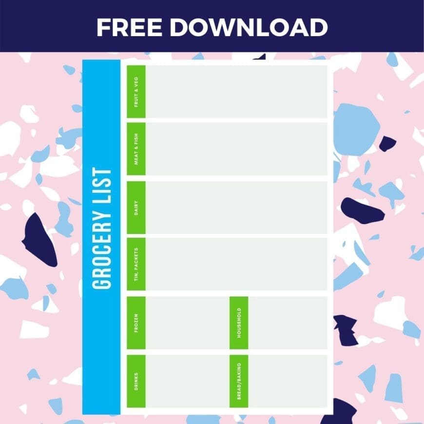 Make your life simpler adn more organiased with our free printable grocery list with catagories. Shopping is easier with this free download.