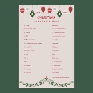 Christmas Scavenger Hunt Printable