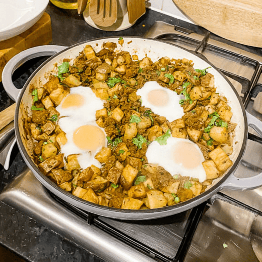 Smoky Beef and Crispy Potato Hash with Eggs