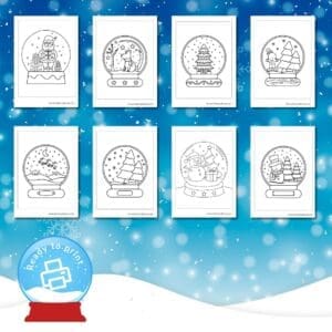 Kids Snow Globe Colouring Download