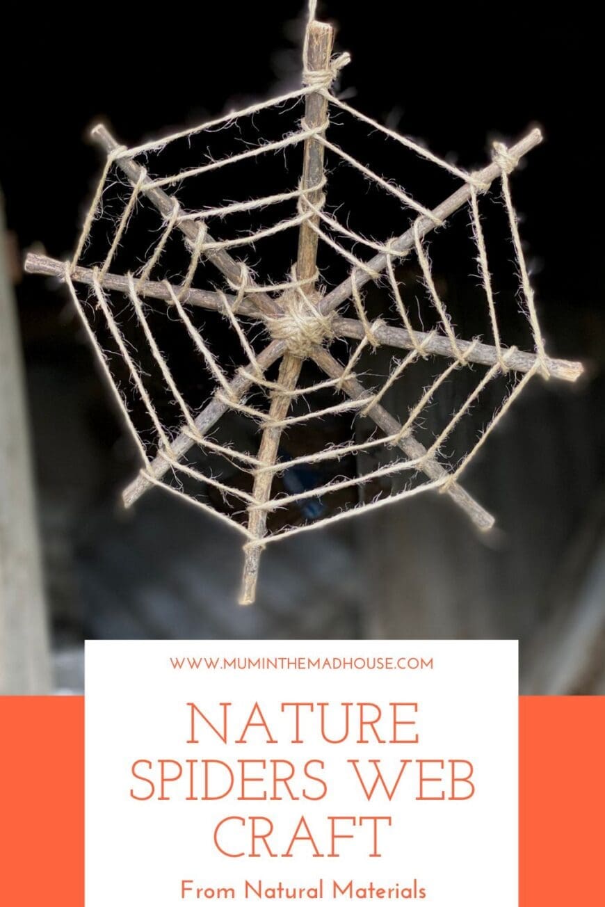 Create a beautiful DIY spider web using twigs and twine! A fun, nature-inspired craft for kids that’s perfect for Halloween or any outdoor decor project.
