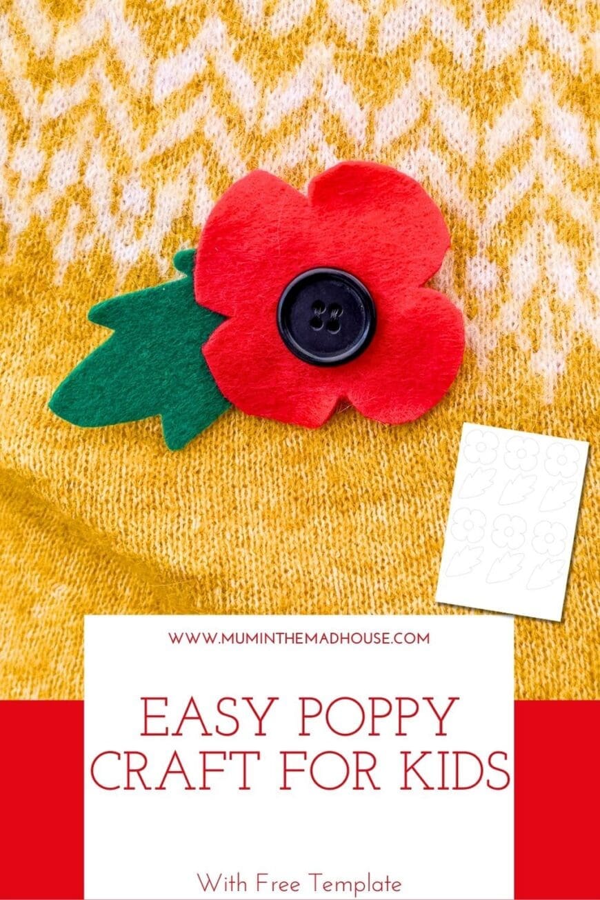 Create meaningful felt poppy pins with children for Remembrance Sunday. An easy craft activity that includes a free poppy template and step-by-step guide.