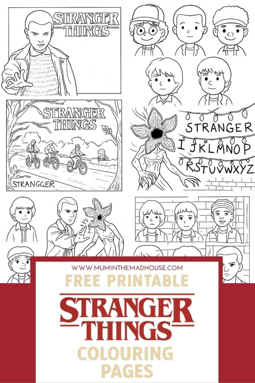Looking for Stranger Things printables? Download these free colouring pages featuring favourite characters and Upside Down designs.